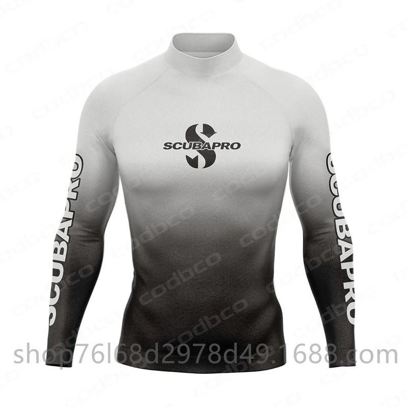 Mens UV Protection Rash Guard Long Sleeve Swim Shirt Snorkeling Diving Surfing Water Sports Wetsuit Top