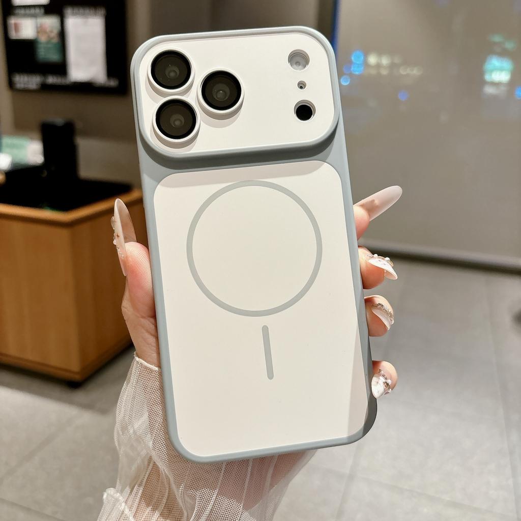 Applicable to iPhone17PROMAX mobile phone case two-color matte skin-sensitive magnetic attraction Apple 18 with lens film anti-drop 16