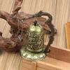 1Pc New Hot Selling Good Luck Feng Shui Ornament Home Decor Figurines Metal Bell Carved Dragon Buddhist Clock Home Decor Supply