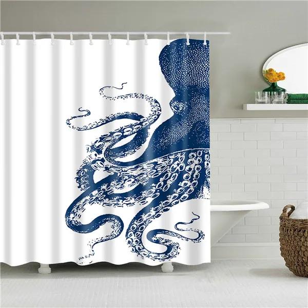 Animals Elephant Shark Killer Whale Octopus Deer Horse Lion Shower Curtains Bathroom Waterproof Polyester Curtain Bath