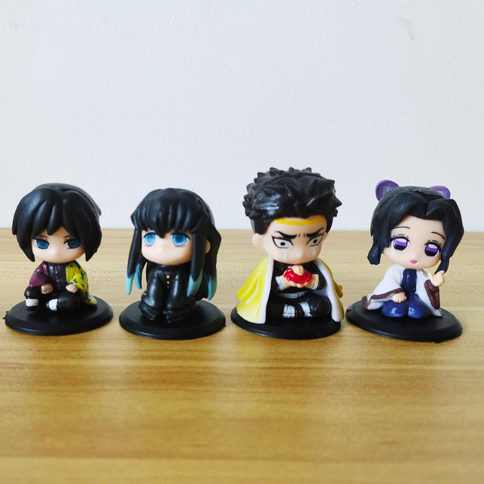PCS/Set Version Demon Slayer Sitting Ghost Doll Tanjiro Nidouzi Inosuke Zenizu Figure Action Movie Model Toys Q 15 Poseable Articulated Scale 2