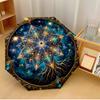 Cosmic Lotus Mandala (6) Printed umbrella windproof folding umbrella portable sun and rain umbrella suitable for gifting