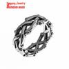 Cross-border Bramble Vine Woven Titanium Steel Ring - Hip Hop Style, Non-fading Niche Jewelry for Men