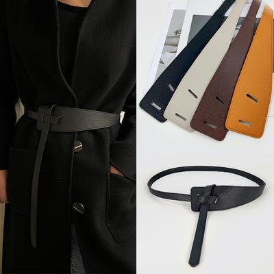 Fashion Belts For Women High Quality Knot Soft Pu Leather Long Waistband Female Wide Waist Coat Corset Belt Cummerbunds