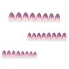 24 Pezzi Unghie Finte Press On French Tip Corte Gradiente Viola Scintillante Forma Mandorla Unghie Finte da Incollare sulle Unghie per Donne Regalo