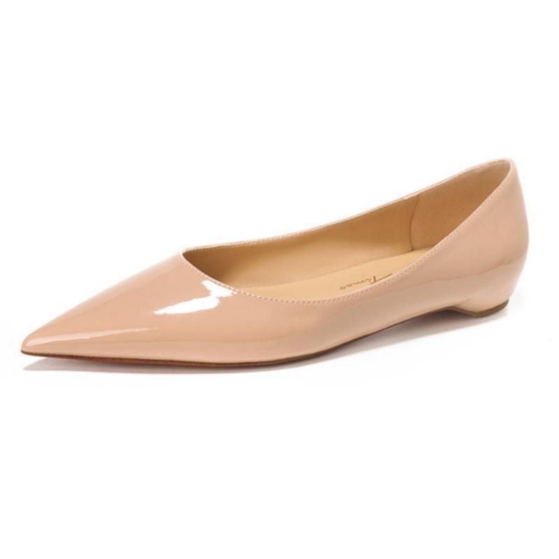 Fashion 2025 Summer Pointed Toe Flats Design Sensation Low Cut Increased Height Inner New Fashion Women Flat Shoes Painted Leather Shoes