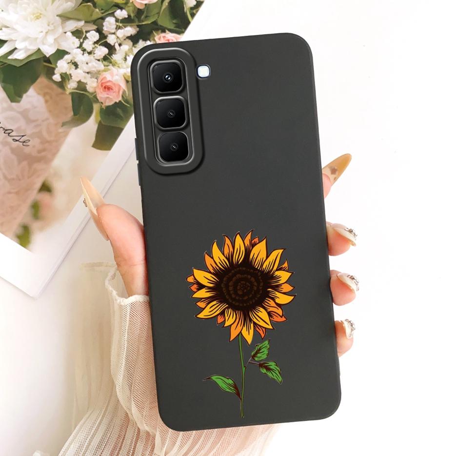 For Infinix Hot 70 5G Case X6895 X6895B Pretty Girl Sunflowers Painted Cover Soft TPU Phone Case For Infinix Hot 70 Hot70 Fundas
