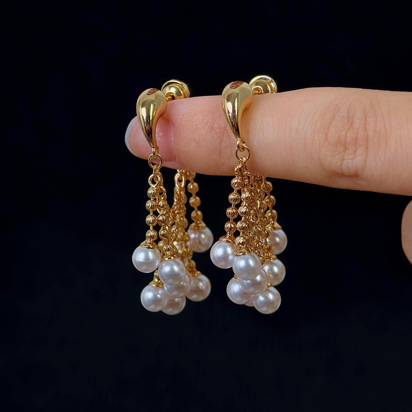 Элегантные французские серьги-кисточки с жемчугом - Роскошные женские пусеты 2025 Новинка