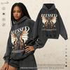 Unisex Oversized Washed Vintage Streetwear Hoodie Cotton Long Sleeve Loose Fit Graphic Print