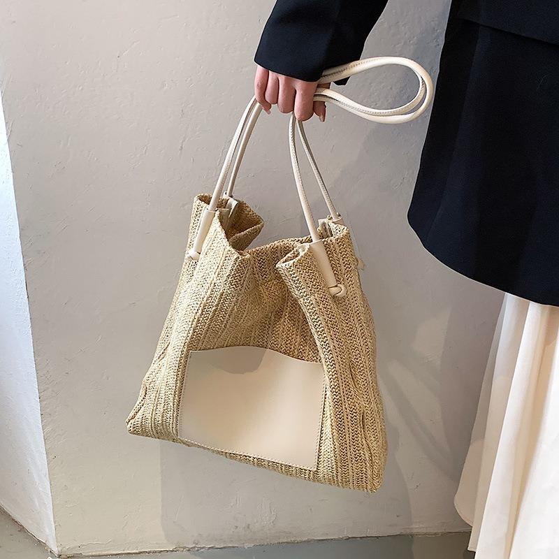 Straw Bag for Women New Summer Trend Versatile Ins Style Straw Bag Fashionable Shoulder Large Capacity Tote Bag