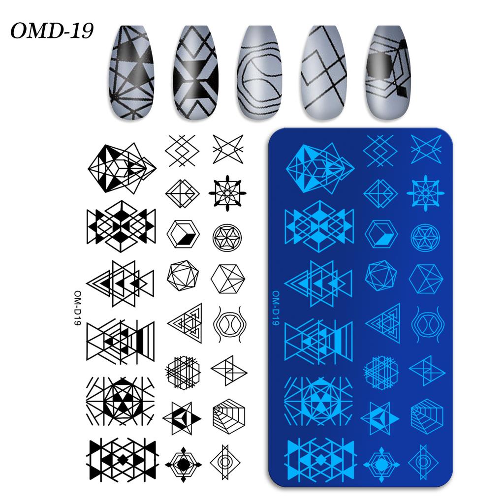 Nail Art Transfer Steel Plate, Rectangular Printing Oil Transfer Printing Steel Plate Blue Film Painted Board Omd Series