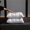 1/2-Pack 3D Bread-Shaped White Pleated Pillow – Ergonomic Neck & Spine Support, Moisture-Wicking, Ideal for Relaxing Sleep, Bedroom, 74×48cm