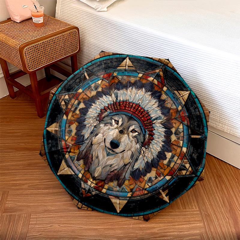 

1 PC Automatic Folding Umbrella - Wolf Pattern, Portable & Foldable Design with 8 Ribs, Christmas Birthday Gifts