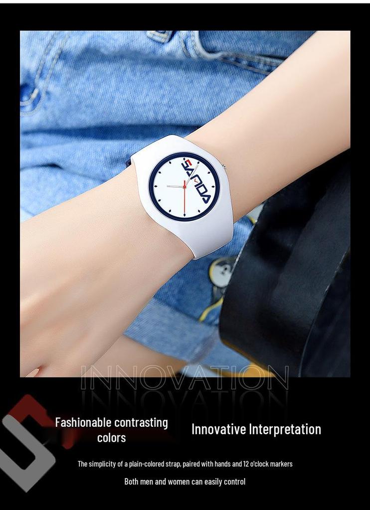 Sanda Waterproof Men's Sports Silicone Watch: Trendy, Fashionable & Personalized for Students