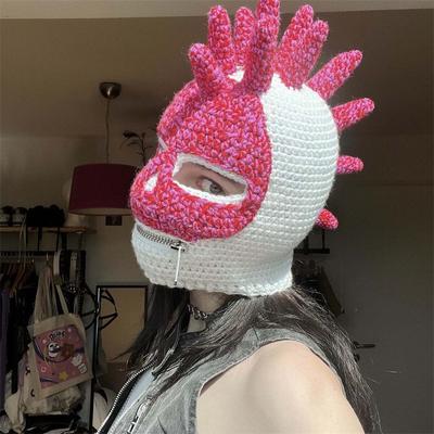 New Handmade Crocheted Color-blocked Long-bearded Jellyfish Hat, Personalized and Fashionable Adult Pullover Hat