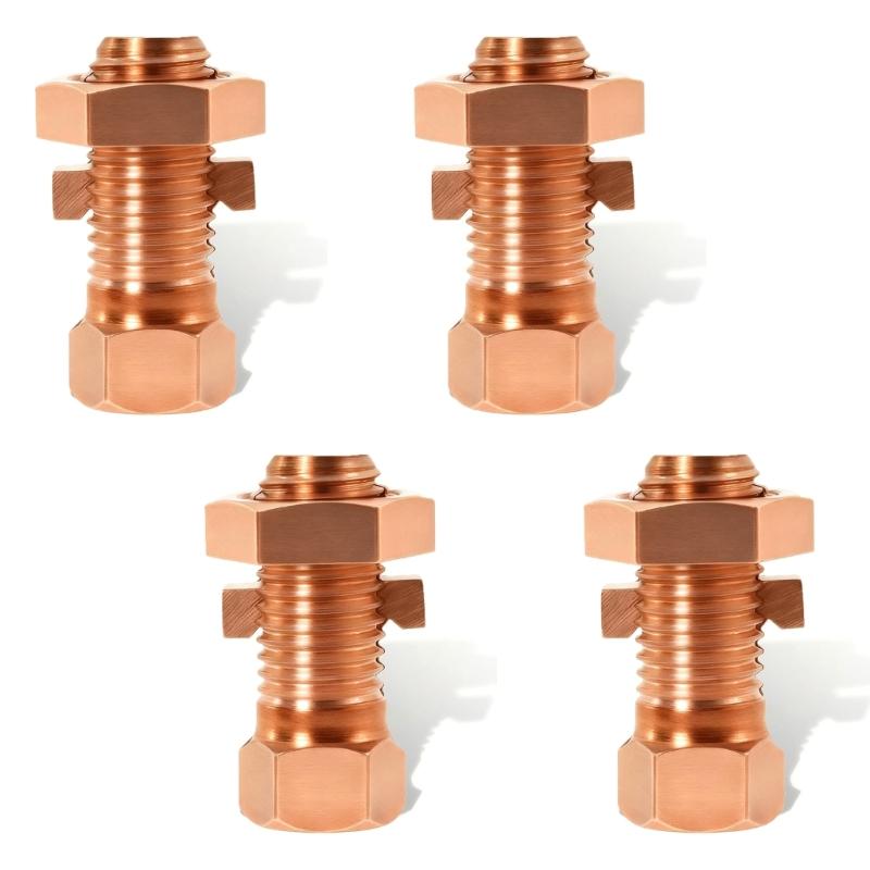 

4pack Split Bolt Clamps Ideal For High And Low Temperature Environment Featuring Low Resistance 1
