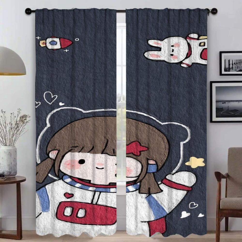 

Modern Living Room Curtains 2 Pieces RORO JUMP Window Curtain Shades Tulle for Bedroom Halloween Decoration Partition Kitchen W50xH70cmx2pcs-CL