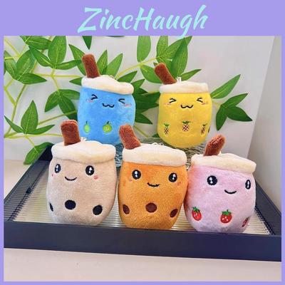 Cute Fruit Bubble Tea Cup Plush Keychain Adorable Cartoon Plush Toy For Kids