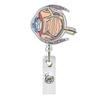 Acrylic Skull Organ Flower Easy Clip ID Badge Clip Doctor Nurse Retractable Clip Teacher Badge Reel Key Chain Accessories