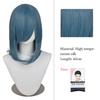 40cm Anime Synthetic White Purple Cosplay Wigs Short Green Hair Straight Silver Wig Pink Hairpiece Short Wig with Bangs