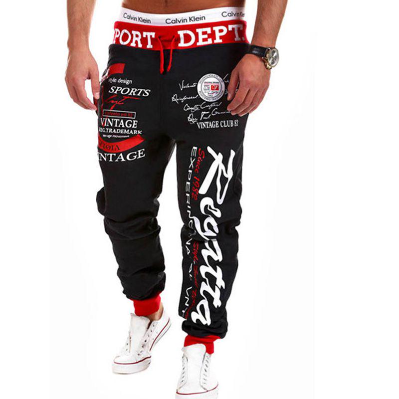 Classic Men's Letter Sport Sweat Pants Jogging Jogger Trousers Tracksuit Bottoms With Stylish Drop Crotch Design