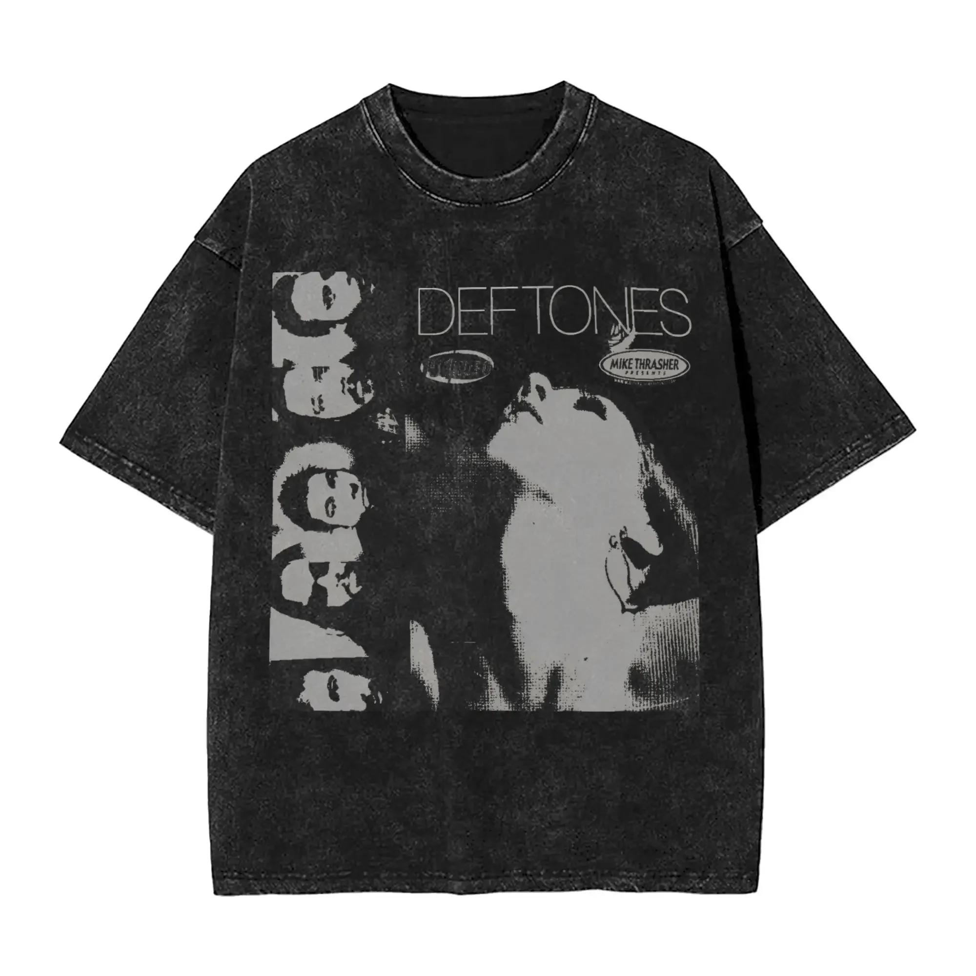 

Новинка Чоловічий одяг Ohms Білий Поні Deftones Рок-гурт Праний Короткий рукав Круглий виріз Y2k Футболка Чоловічий одяг Camisetas S