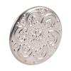 50 Set Pants Buttons Pins No Sew Removable 17mm Flower Pattern Stainless Steel Silver with 2x6.5mm P