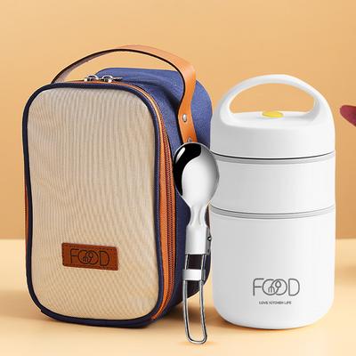Thermal Porridge Cup Insulated Lunch Box Food Grade Stainless Steel 680ml Insulated Bag Children's School Outdoor Rice Bowl