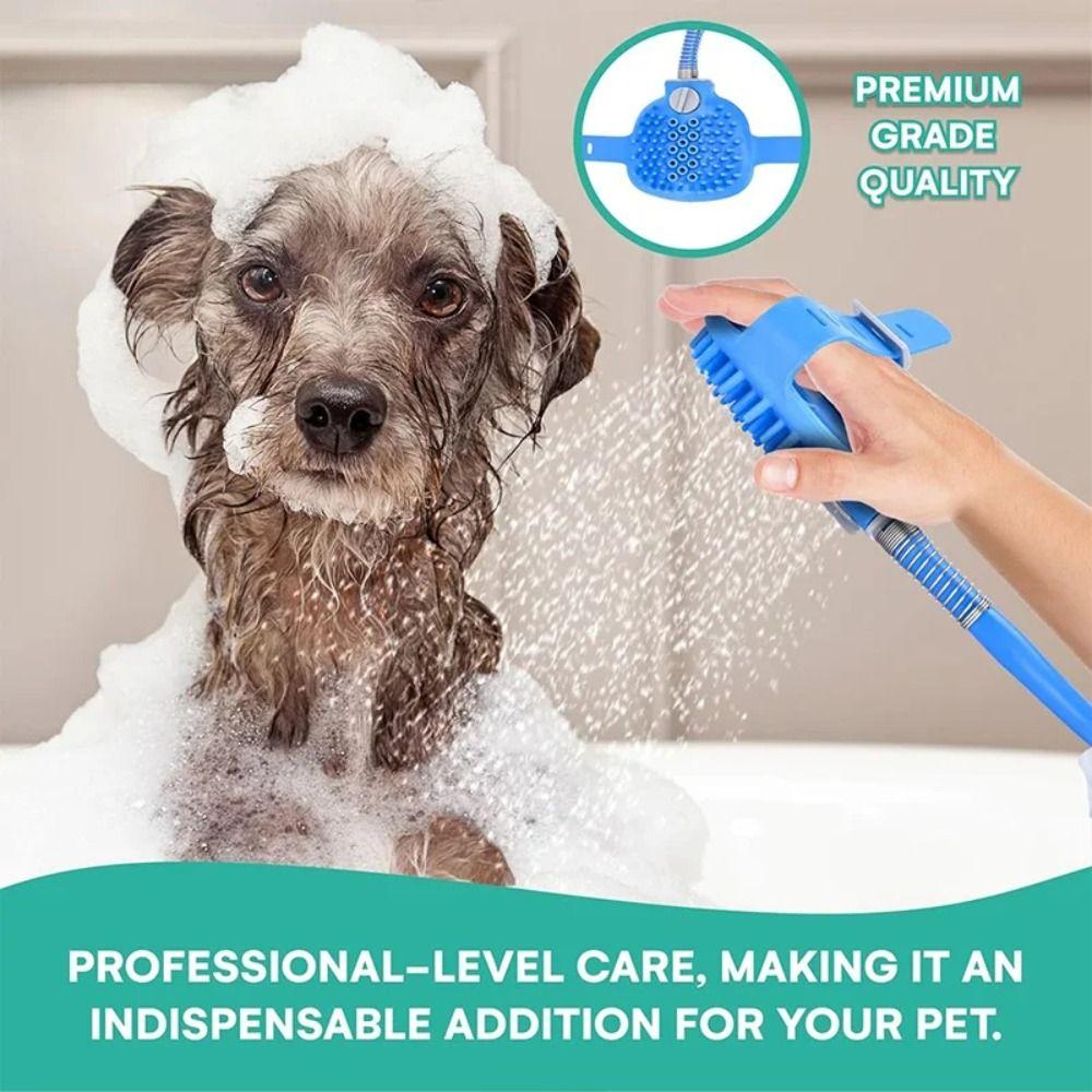 Massage Function Dog Massage Brush Shower Head Design Pet Bathing Brush  Pet Grooming