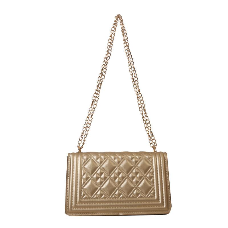 Trendy Chic Pu Leather Quilted Chain Shoulder Bag For Women 2023 Winter Fashion Small Square Bag