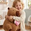 Large Love Capybara Plush with Holding Heart Cute Bow Stuffed Animal Soft Plushies Toys Romantic Sweet Gifts for Kids Girlfriend