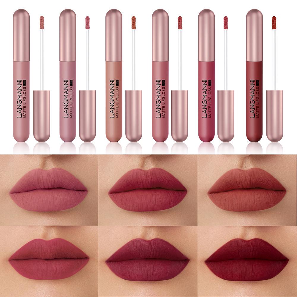 Langmanni 6-Piece Lip Gloss Set - Vibrant Color Makeup