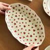 Wild Rose High Value Tableware Household Ceramic Bowl Irregular Plate Restaurant Dim Sum Bread Plate Soup Bowl Binaural Bowl