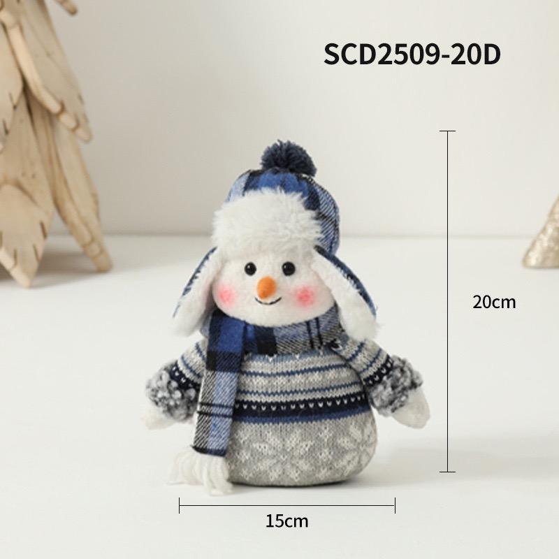HOMZY Christmas Snowman Doll Plush Toy Stuffed Snowman Figurine Xmas Ornaments for Home Decorations Tabletop Centerpieces