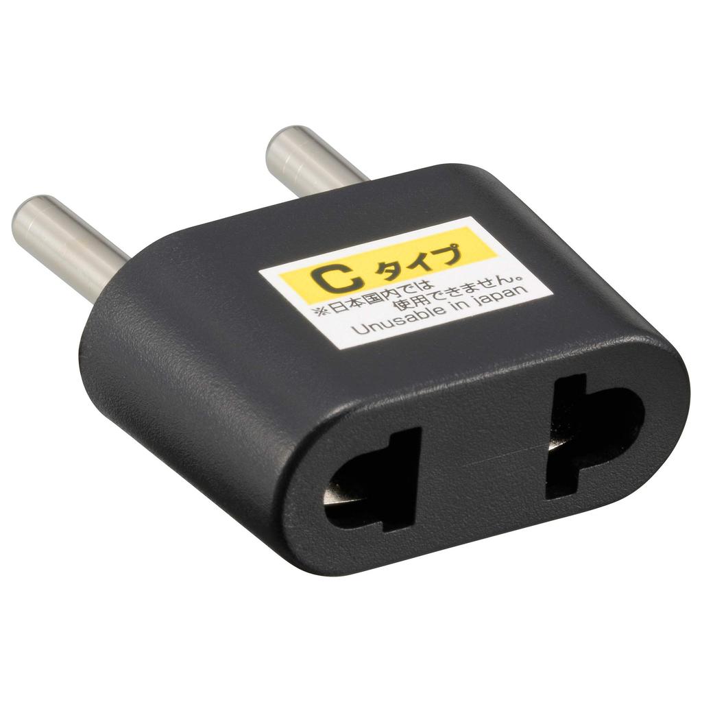 Ohm Electric Overseas Power Supply Shape Conversion Plug (C Type) TRA-A0848C