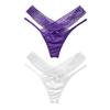 2 Pcs Postpartum Sheer Mesh Underwear for Women Low Waist See Through Thong Breathable Ultra Thin V String Panties