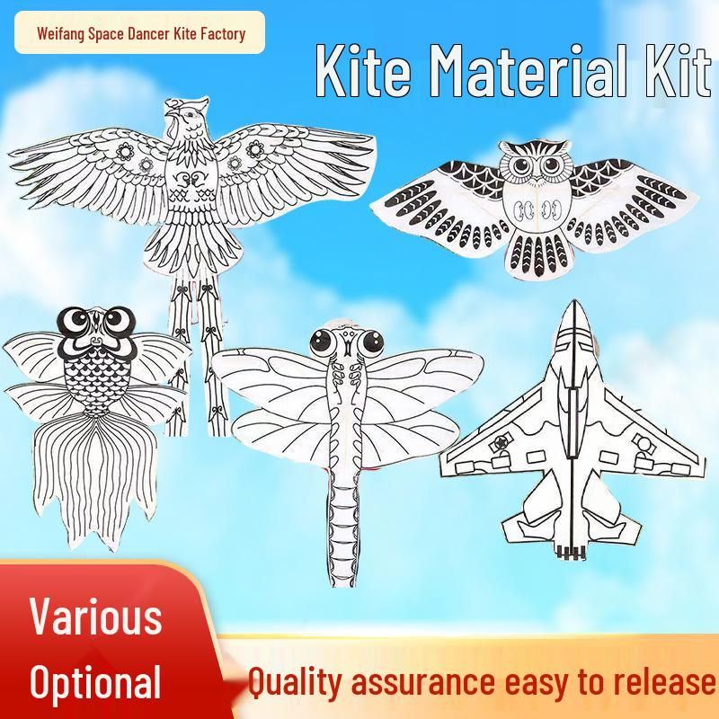 DIY Hand-Painted Children's Doodle Kite Kit: Easy to Fly, Light Breeze Parent-Child Game