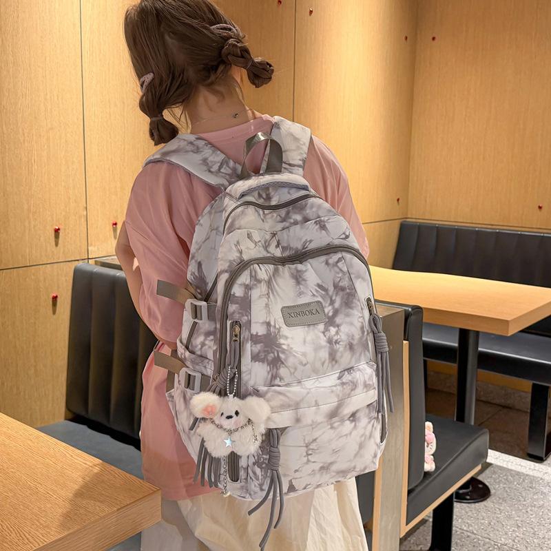 Schoolbag New Trend Backpack Tie-Dye Design Sense Backpack Junior High School College Student Versatile Fashion School Bag