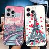 France Eiffel Tower Paris Soft Phone Case for iPhone 16 16E 17 Air 15 Pro Max 14 Plus 13 Mini 11 12 7 Black Cover Back Shell
