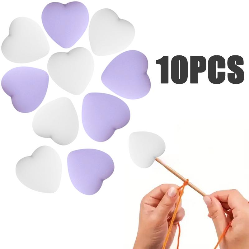 8/10/12PCS Multicolor Heart Stitch Needle Tips Stoppers Silicone Knitting Needle End Caps Cute Knitting Needle Point Protectors