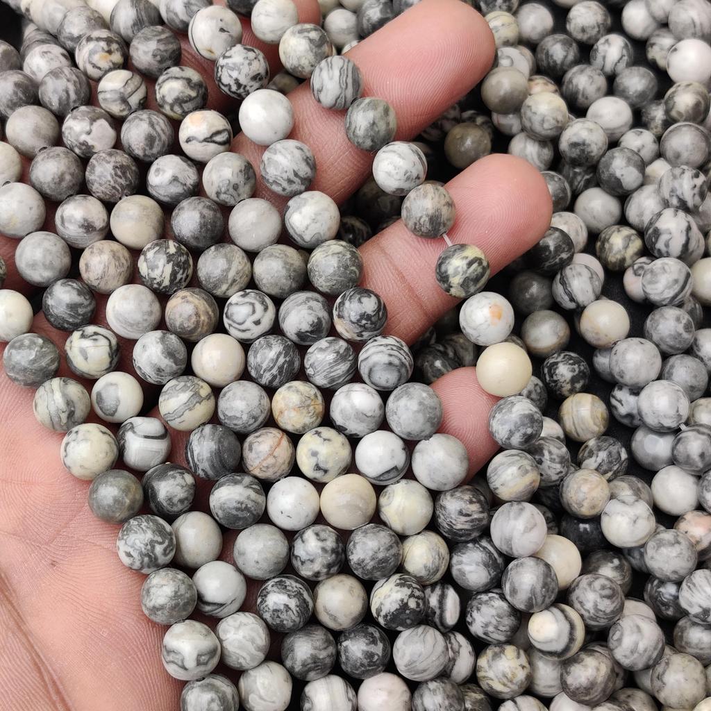 Amazing Matt Gray Map Jasper Natural Gemstone Beads, Loose Gemstone Beads, 6mm 8mm 10mm Smooth Round Beads.