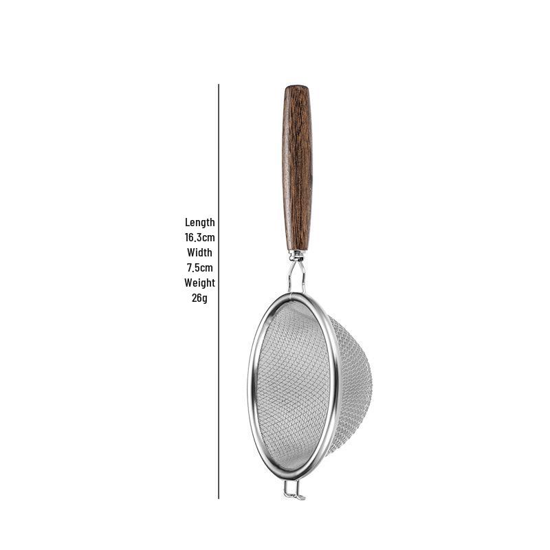 Japanese Style Wooden Handle Stainless Steel Tea Infuser and Strainer - Gongfu Tea Set Accessories for Pu'er Tea Ceremony