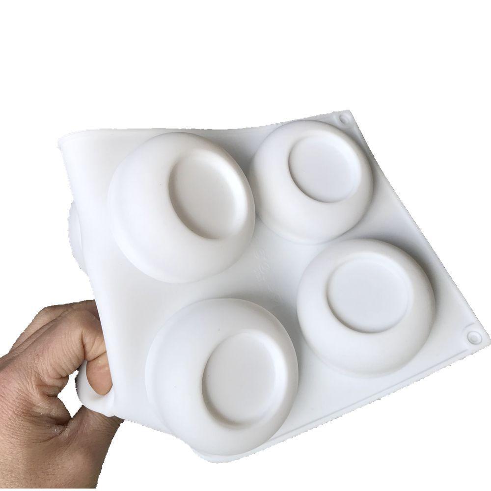 1 Pc 6 with Round Recessed Mousse Mold Small Flower Pot French Dessert Silicone Cake Mold Chocolate Jelly Mold Baking