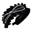Rhinestone Black Hairband Cloth Wrinkle Headband Luxury Women Hair Hoop  Daily