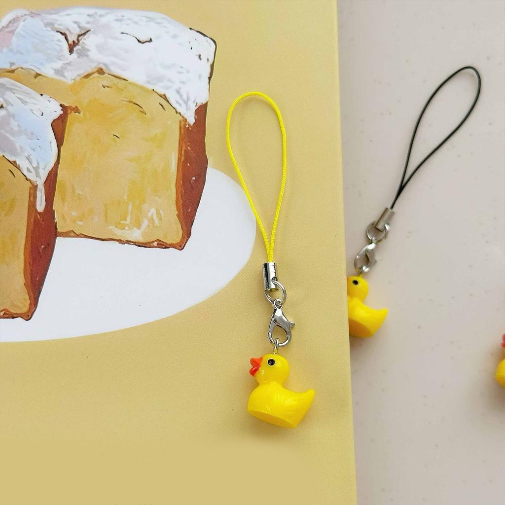 Gelbe Ente Handy-Anhänger Leichtgewichtiger Harz-Anhänger Schlüsselanhänger Tierförmiger Schlüsselanhänger Geschenk für Modebegeisterte