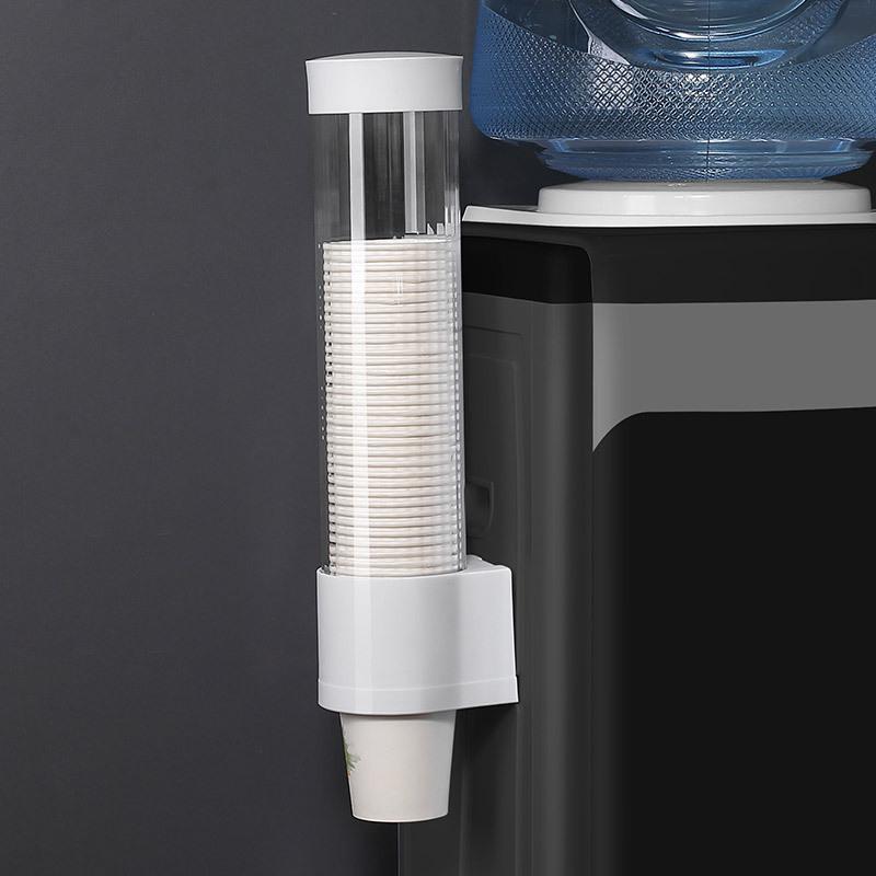 Wall-mounted Disposable Cup Dispenser, Automatic Paper Cup Holder, Household Water Dispenser Cup Holder, Hole-free Cup Rack