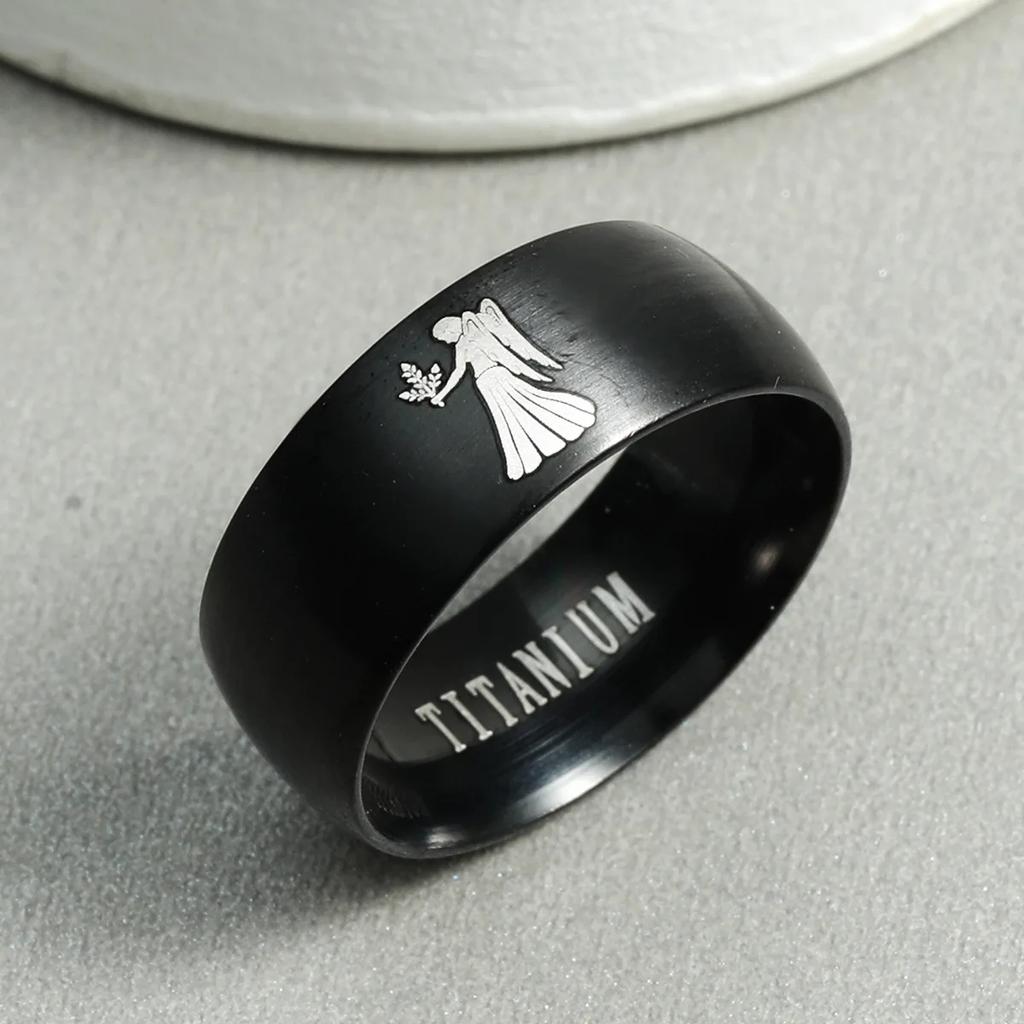12 Zodiac Sign Stainless Steel Ring - Fashion Charm for Aries Taurus  Adjustable Unisex Friendship  Accessory