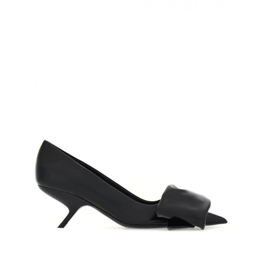 Salvatore Ferragamo Ferragamo 105mm Oversized Bow Leather Pumps Black