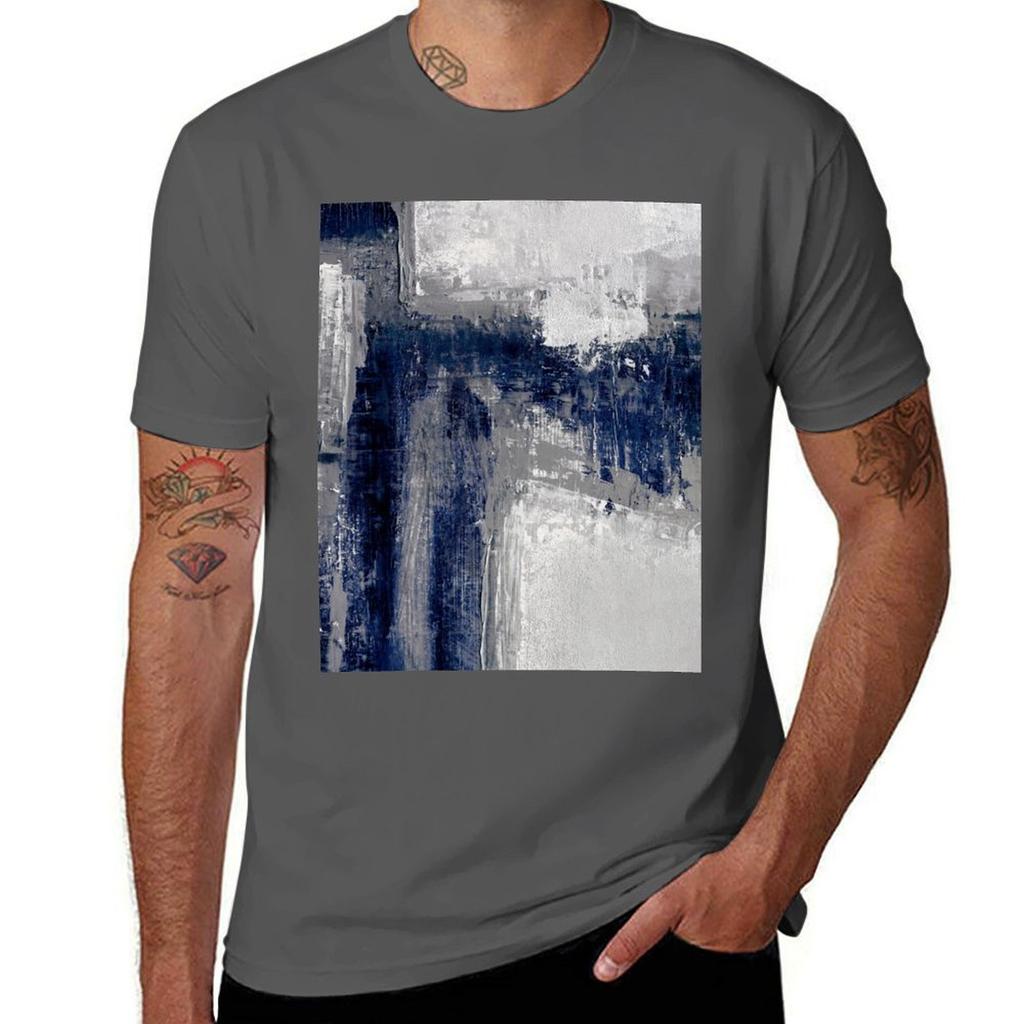 Blue Gray Abstract Tshirt T Shirts For Unisex Graphic Funny Tshirt
