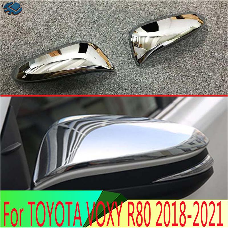 For TOYOTA VOXY/NOAH R80 2018- ABS Chrome Door Side Mirror Cover Trim Rear View Cap Overlay Molding Garnish